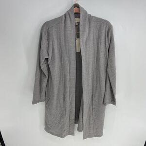 Melloday gray open front long cardigan sweater womens xs NWT
